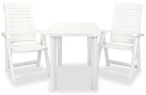 Conjunto bistrô 3 pcs plástico branco