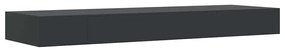 Prateleira de parede suspensa com gaveta 80x25x8 cm preto