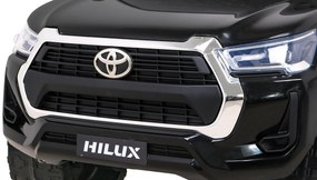 Carro elétrico para Crianças Toyota Hilux 12V 4x4 Rodas Espuma EVA, Assento couro ecológico Preto