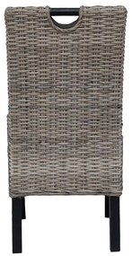 Cadeiras de jantar 4 pcs vime kubu e madeira de mangueira