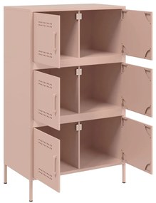 Aparador alto 68x39x113 cm aço rosa