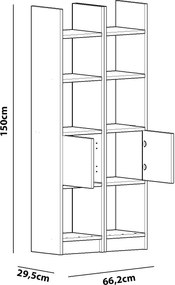 Estante Esbi – Branco – 66,2 cm x 150 cm x 29,5 cm