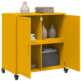 Aparador 68x39x72 cm aço amarelo mostarda