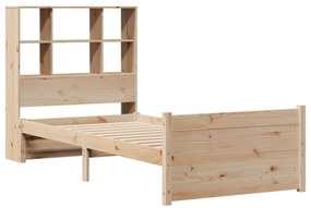 Cama com estante sem colchão 90x200 cm pinho maciço