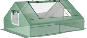 Estufa Pequena 180x140x80 cm para Cultivo com 2 Portas 2 Janelas Estrutura de Aço e Cobertura PE Anti-UV  Verde