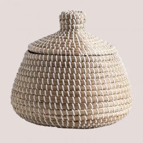 Cesto Com Tampa Em Seagrass Bazel Natural - Sklum
