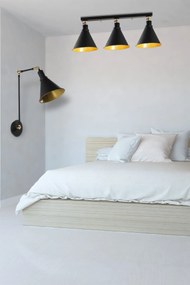 Conjunto de Candeeiro de Teto e Aplique de Parede Berceste – Preto – D