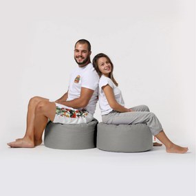 Pufe de Jardim Round Pouf – Fumo – 55x30 cm | Tribo Home
