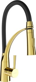 Mexen Aster torneira de cozinha, dourada/preta - 73450-57