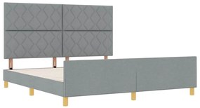 Estrutura de Cama vidaXL em Cinza Claro, 180x200 cm, Tecido