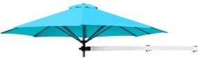 Guarda-sol montado na parede 250 cm x 184 cm  com poste ajustável e inclinável resistente para jardim, varanda, pátio azul