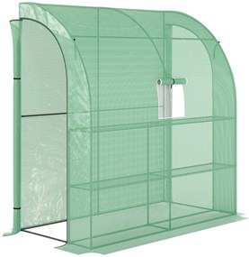 Outsunny Estufa Pequena Estufa de Exterior com Janelas Prateleiras de 3 Níveis Estufa para Cultivo de Plantas Flores 200x100x215 cm Verde | Aosom Portugal