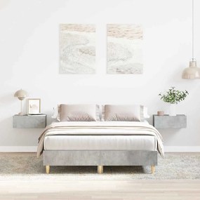 Cama vidaXL 120x190 cm Cinza Concreto em Madeira de Engenharia