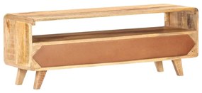 Móvel de TV 117x30x41 cm madeira de mangueira áspera maciça