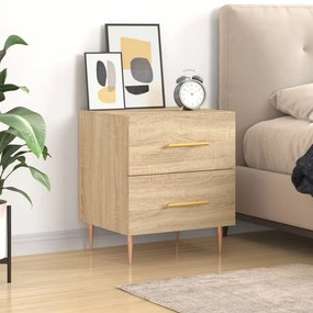 vidaXL Mesa cabeceira 40x35x47,5 cm derivados madeira carvalho sonoma