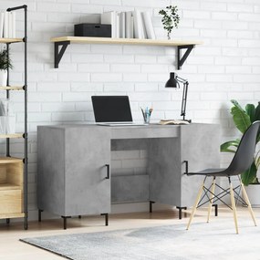 vidaXL Secretária 140x50x75 cm derivados de madeira cinza cimento