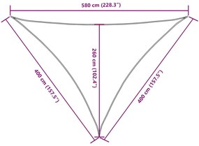 Para-sol estilo vela tecido oxford triangular 4x4x5,8 m bege
