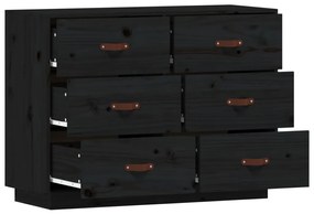 Aparador 100x40x75 cm madeira de pinho maciça preto