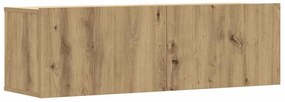 Conjunto de armário TV parede 6 pcs madeira carvalho artisiano