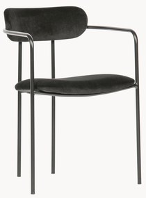 Cadeiras de jantar em veludo empilháveis Elvy, conjunto de 2