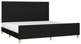 Estrutura de cama sem colchão 200x200 cm tecido preto