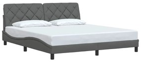 Estrutura de cama sem colchão 180x200 cm tecido cinzento-escuro