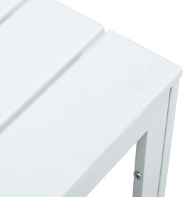 Mesa de centro 78x78x74 cm PEAD aspeto madeira branco