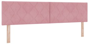 Cama Box Spring com Colchão Rosa Super King Veludo