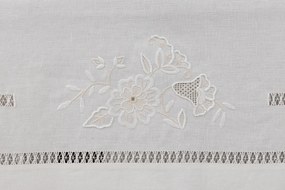 180x360 cm - Toalha de mesa 100% linho bordada a mão