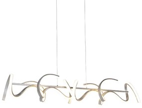 Candeeiro de suspensão design prateado regulável com LED - Krisscross Design