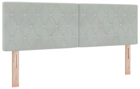 Cama Box Spring com Colchão VidaXL Cinza Claro 160x200 cm Veludo