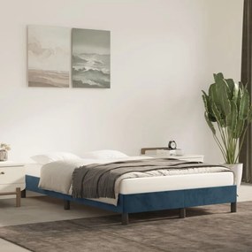 Estrutura de cama com colchão azul escuro 120x190 cm Veludo