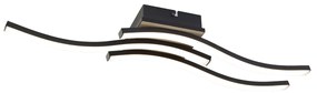 Candeeiro de Teto Design Preto com Madeira incl. LED 3-luzes - Vanesa Design