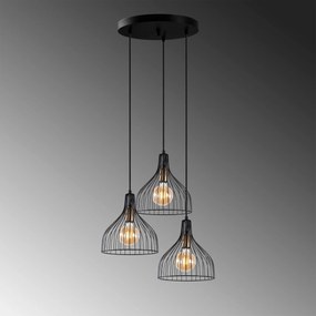 Candeeiro de Teto Chandelier Cafu – Preto Antigo – 49 x 49 x 121 cm