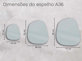 Espelho LED orgânico com iluminação A36 66×76