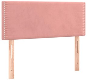 Cama boxspring com colchão 120x190 cm veludo rosa