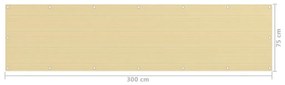 Tela de varanda 75x300 cm PEAD bege