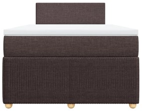 Cama boxspring com colchão 120x190 cm tecido castanho-escuro