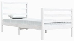 Estrutura de cama 90x200 cm pinho maciço branco