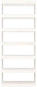 Estante/divisória 80x30x199,5 cm madeira de pinho maciça branco