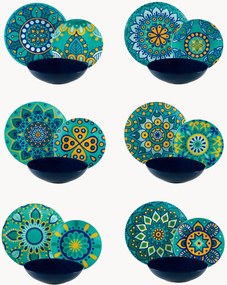 Conjunto de loiça Mandala Mediterraneo, 6 pessoas, conjunto de 18