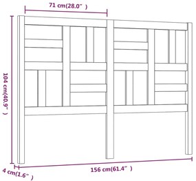 Cabeceira de cama 156x4x104 cm pinho maciço branco