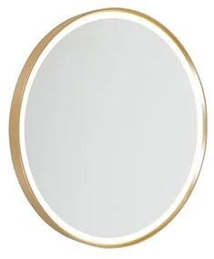 Espelho de casa de banho moderno dourado com LED IP44 com espelho - Miral Moderno