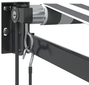 Toldo retrátil 3,5x2,5 m tecido e alumínio antracite e branco