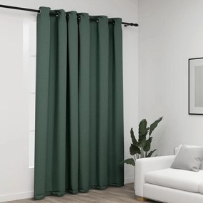 321187 vidaXL Cortina opaca aspeto de linho com ilhós 290x245 cm verde