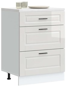 vidaXL Armário base cozinha Porto derivados madeira branco brilhante