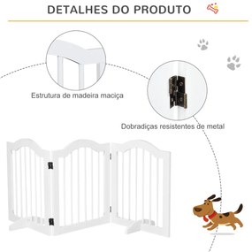 Barreira de Segurança Dobrável para Cães Pequenos Barreira de Proteção para Animais de Estimação com 3 Painéis e 2 Suportes para Portas Escadas Corred