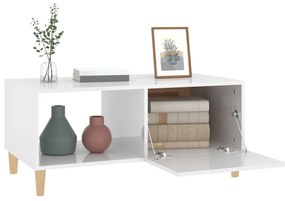 Mesa de centro 89,5x50x40 cm derivados madeira branco brilhante