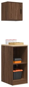 Armários de garagem 2pcs derivados de madeira carvalho castanho