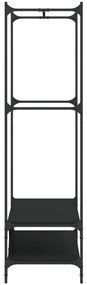 Suporte para roupas c/ prateleiras derivados de madeira preto